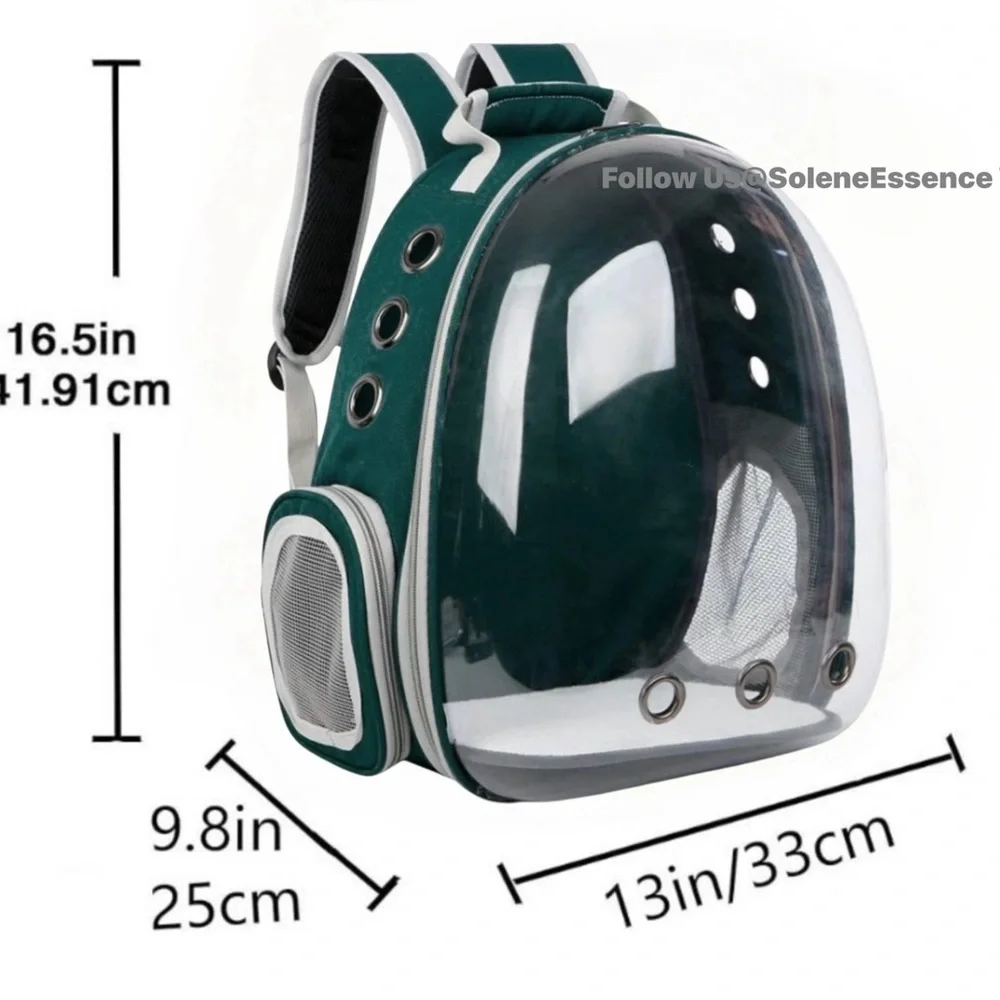 Green | New! Space Capsule Pet Carrier Backpack – For Small Cats & Dogs